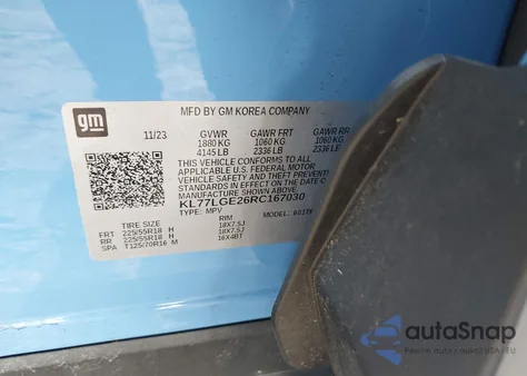 2024 Chevrolet Trax Fwd 1Rs from USA, damaged, VIN KL77LGE26RC167030